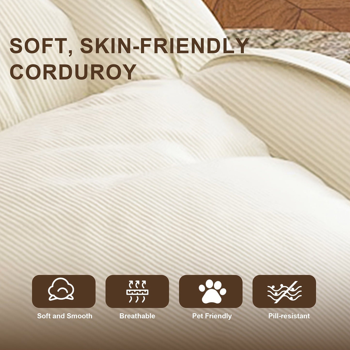 Human Dog Bed for Adults & Pets – Foldable Lazy Sofa Bed with 5 Adjustable Positions, High-Resilience Sponge, Breathable Corduroy, 2 Soft Pillows, Bedroom Living Room Reading Corner