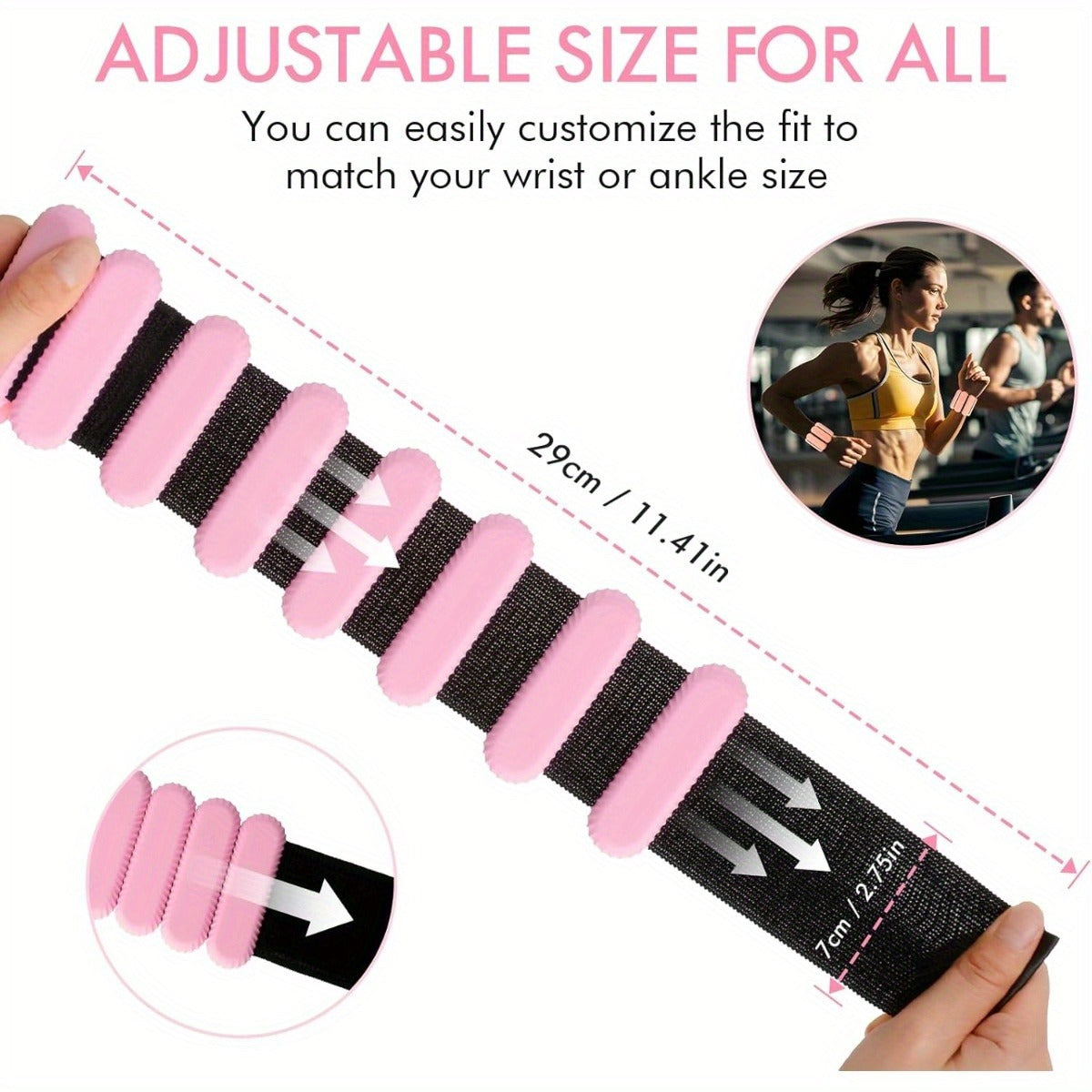 Silicone Wrist & Ankle Weights Bracelet 1LB Pair for Women Men – Adjustable Weighted Cuffs for Yoga, Running, Dance & Strength Training Workouts