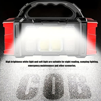 Rechargeable Solar Flashlight 2000 Lumen LED Torch with Power Bank USB-C Charging for Camping Hiking Outdoor Emergency