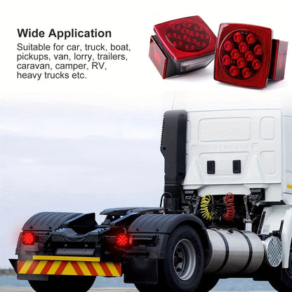 LED Trailer Light Kit 12V Submersible – Utility Trailer Lights for Boat, RV & Truck Under 80", Complete Wiring Harness, License Plate Bracket, Corrosion-Resistant Tail & Turn Signal Lights