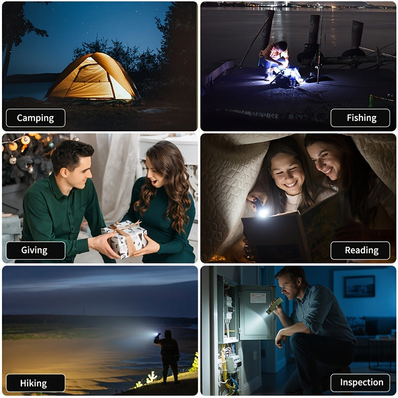 Magnetic LED Flashlight 9 Modes UV Side Light Digital Display 1500mAh Rechargeable Aluminum Torch for Home Emergency Camping