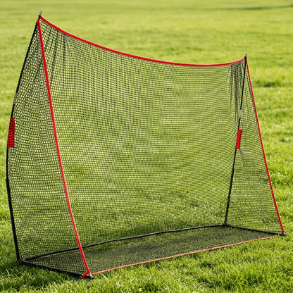 Baseball Softball Training Net 7x7ft with Arch Frame & Carry Bag - Batting & Pitching Practice for All Skill Levels, Black & Red Options