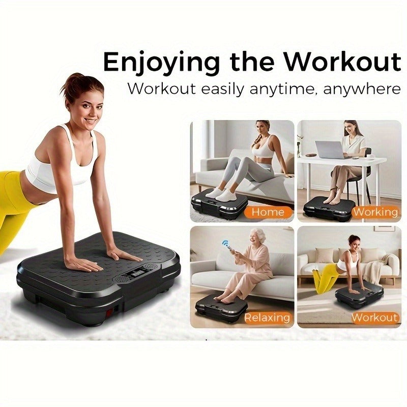 Vibration Plate Exercise Machine 2025 Upgraded – 400 lb Capacity, LED Touch Screen & Remote Control, 9 Preset Programs, Multiple Speed Levels, Whole Body Vibration Trainer for Home Gym Fitness, No Battery Required