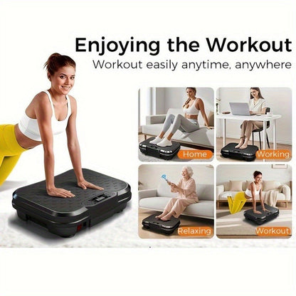 Vibration Plate Exercise Machine 2025 Upgraded – 400 lb Capacity, LED Touch Screen & Remote Control, 9 Preset Programs, Multiple Speed Levels, Whole Body Vibration Trainer for Home Gym Fitness, No Battery Required