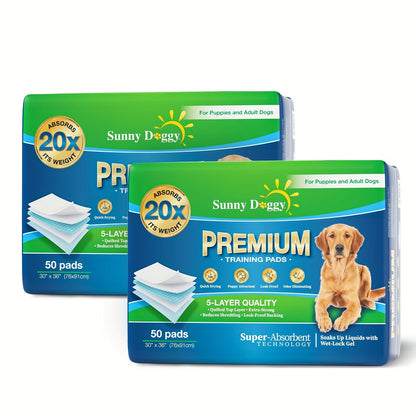 Disposable Dog Pee Pads for Puppy Training - Super Absorbent Leak-Proof Potty Pads with Odor Control, Housebreaking Training Pads for Dogs, 80/100/240 Count, 22"x22" 30"x36" 36"x36"