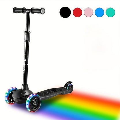 Kids 3-Wheel Scooter 2-Pack Light-Up Wheels Adjustable Height Lean to Steer, Wide Deck