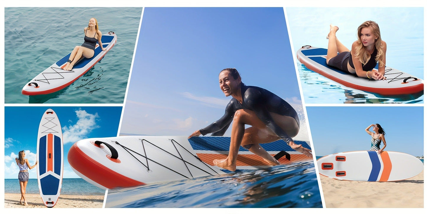 Inflatable Stand Up Paddle Board 10'6" x 32" – Non-Slip Deck iSUP with Premium Accessories | Stable & Durable Paddle Board for Fishing, Rowing, Seaside Travel & Outdoor Enthusiasts