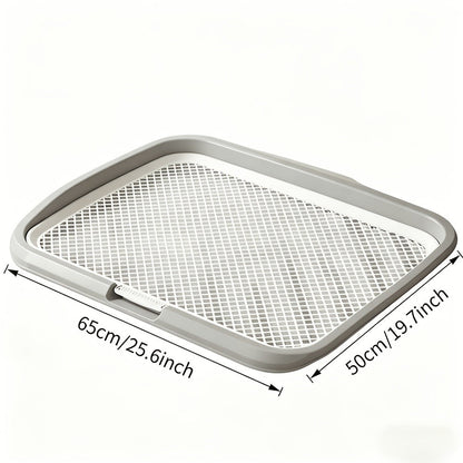 Indoor Dog Potty Tray with Removable Grating - Leak-Proof Puppy Training Toilet, Washable Pee Pad Holder for Apartments, Easy Clean Dog Bathroom, 7 Colors, Small & Large Sizes