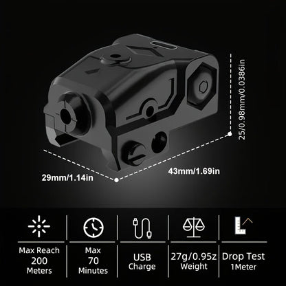 Green Laser Sight USB-C Rechargeable - Picatinny Rail Dot Sight with Vibration-Resistant Lock, 532nm Class IIIA, for Hunting, Competition & Tactical Use