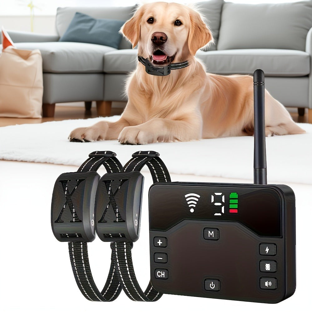 Wireless Dog Fence System with Remote Training Collar - 2.4GHz 800ft Range, 9-Level Adjustable, Containment System for Small Medium Large Dogs, 1/2/3 Dogs