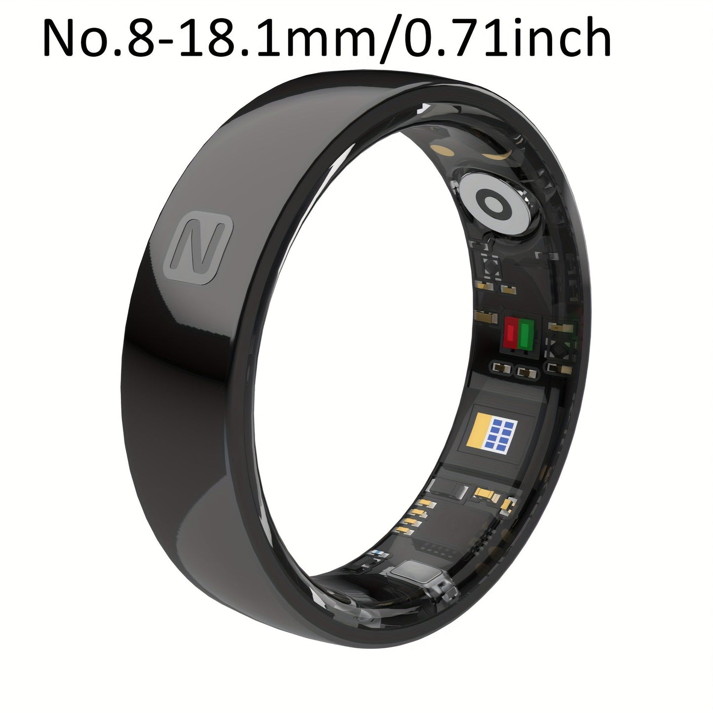 Fitness Tracker Smart Ring – IP68 Waterproof, Sleep & Step Monitor, Crystal Charging Case, Stainless Steel | Men & Women Sizes 7–13