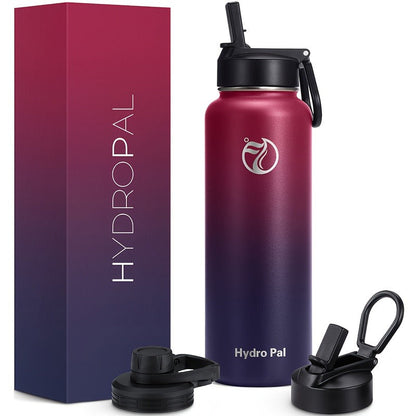 40oz Vacuum Insulated Water Bottle Stainless Steel Water Jug with 2-in-1 Lid Chug Lid Straw Lid Double Wall Hot Cold 12 Hours Leakproof for Gym Camping Travel