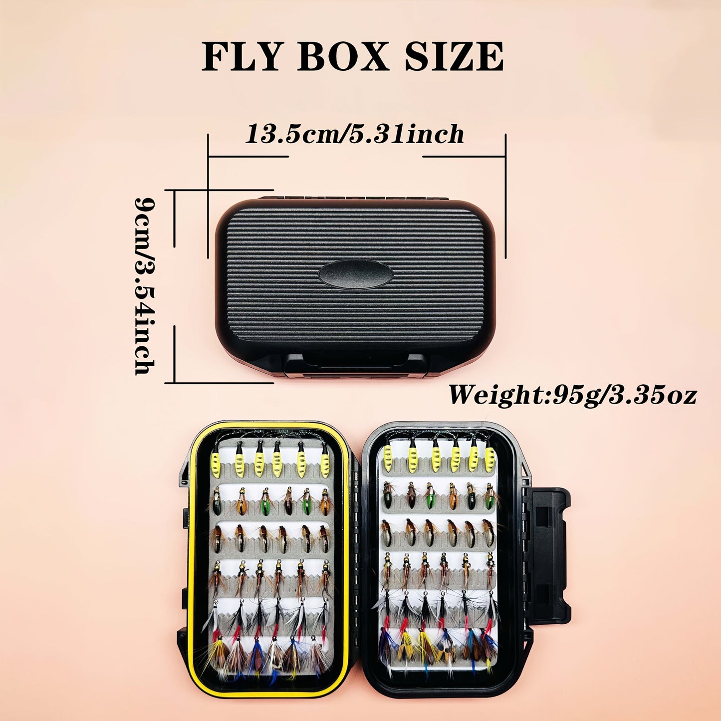 Fly Fishing Lures 72pcs Dry & Wet Flies Assortment with Fly Box - Hand-Tied 6 Patterns for Trout, Bass & Salmon, Biomimetic Bait, Fisherman Gift