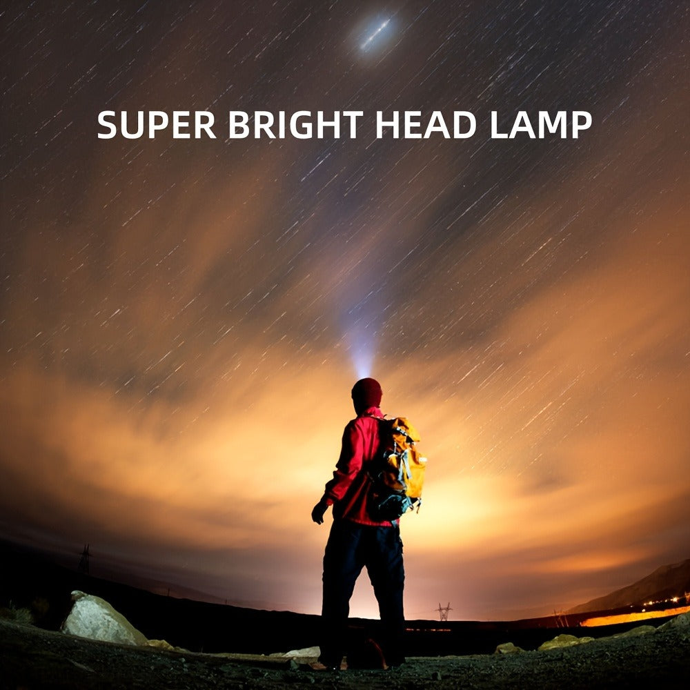 Motion Sensor Headlamp Rechargeable – 720 Lumen 7-LED Head Torch, 270° Wide-Angle Beam, Red Tail Light, 6 Modes, Waterproof Head Light for Camping, Running, Emergencies & Outdoor Work