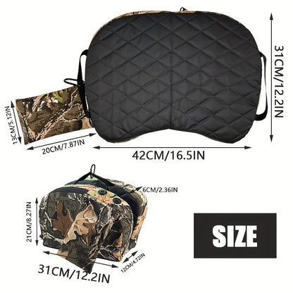 Heated Hunting Seat Foldable Camouflage – Portable Heated Cushion for Tree Stand, Ice Fishing & Outdoor Camping, Stays Warm in Cold Weather, Lightweight & Compact Design (Power Bank Not Included)
