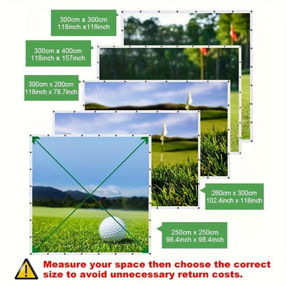 Golf Impact Screen 4K UHD – Ultra-Quiet 3D Golf Simulator Projector Screen, Wear-Resistant, Indoor Golf Training, 3 Sizes