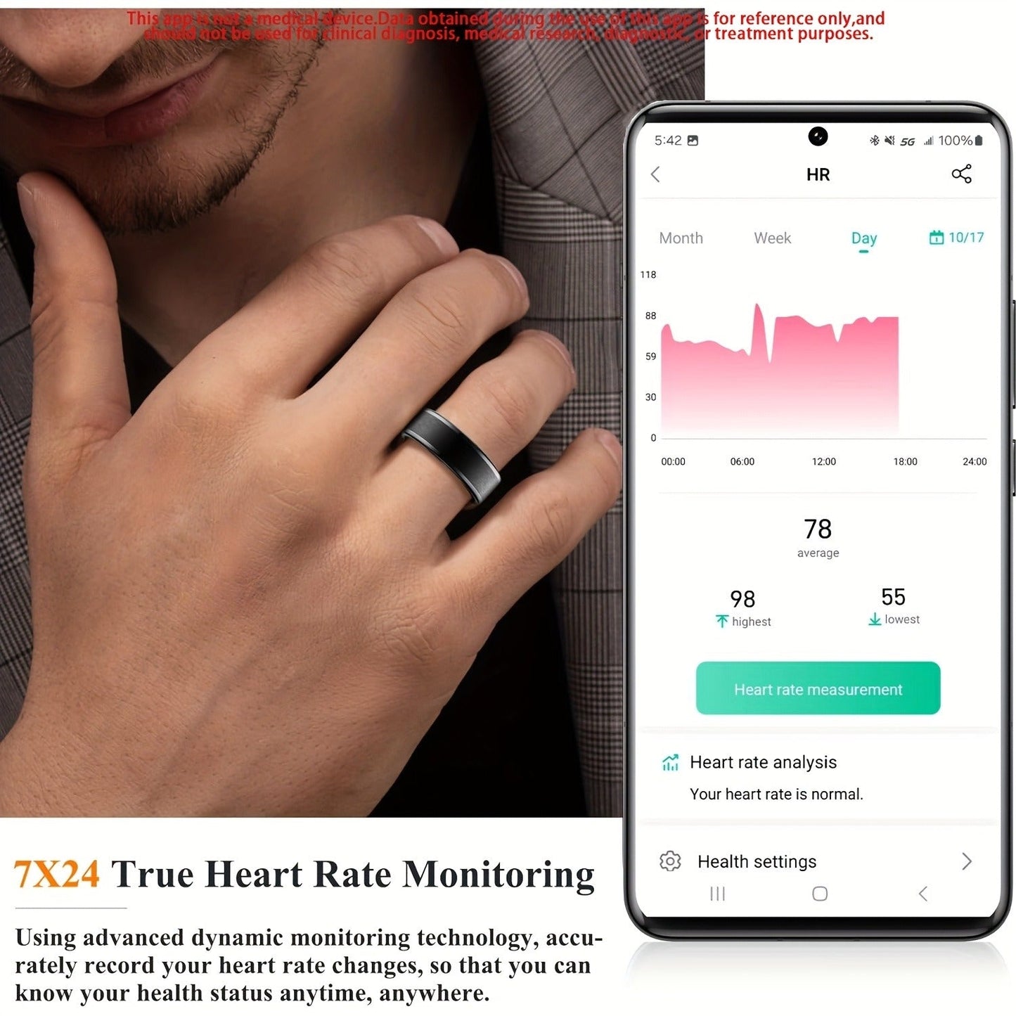 Smart Ring Fitness Tracker – IP68 Waterproof Health Monitor