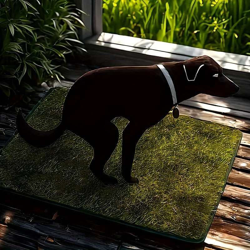 Reusable Dog Potty Training Pad - Washable Artificial Grass Mat, Anti-Odor, Indoor Outdoor Pet Toilet Pad for Dogs Cats, M & L Sizes