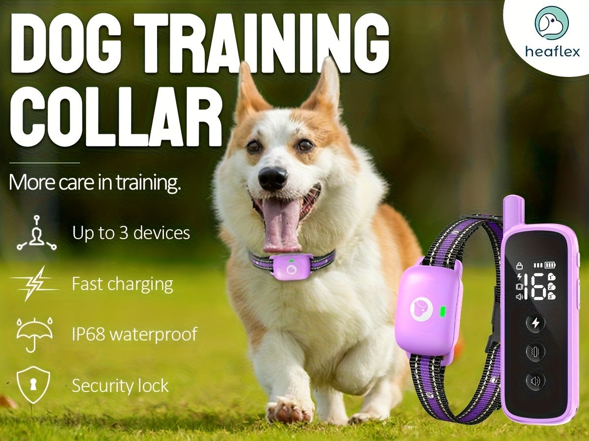 Dog Training Collar with Remote – Rechargeable E-Collar with 2600Ft Range, Beep, Vibration & Shock Modes, Security Lock | 1, 2 or 3 Dog Sets