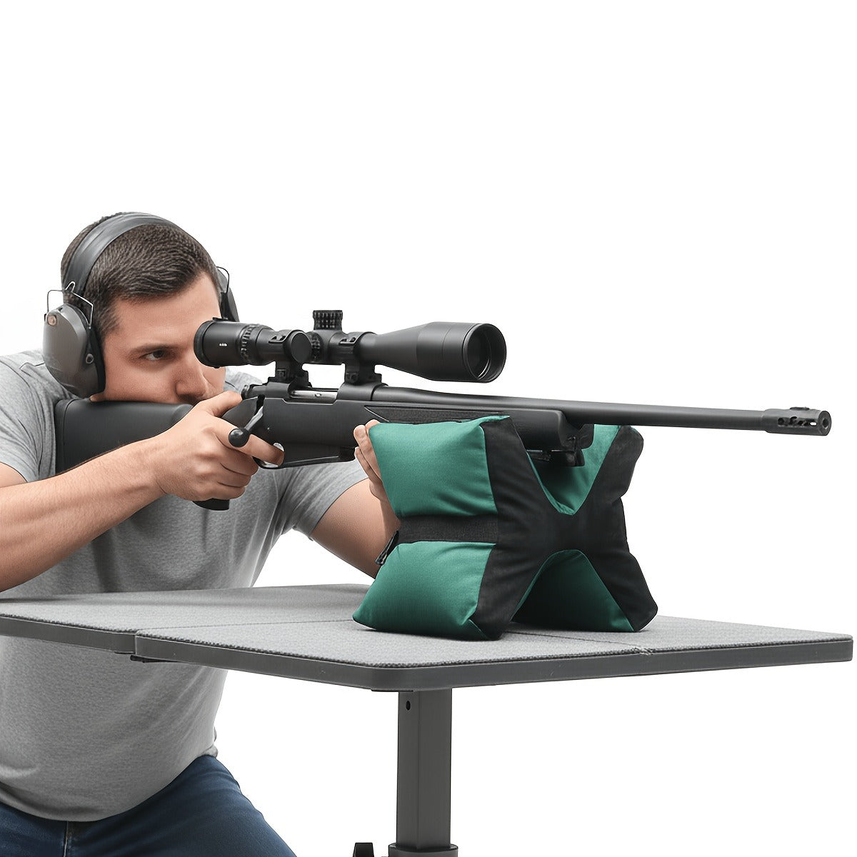 Rifle Shooting Rest Bag – Tactical Unfilled Sandbag Gun Support for Range Hunting & Photography | 600D Oxford Cloth Bench Rest Steady Bag
