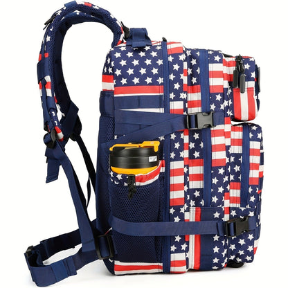 Flag Design Hiking Backpack 20L Tactical Daypack Waterproof Camping Travel Bag Cycling Fitness Outdoor Sports Backpack Independence Day Gift for Men Women