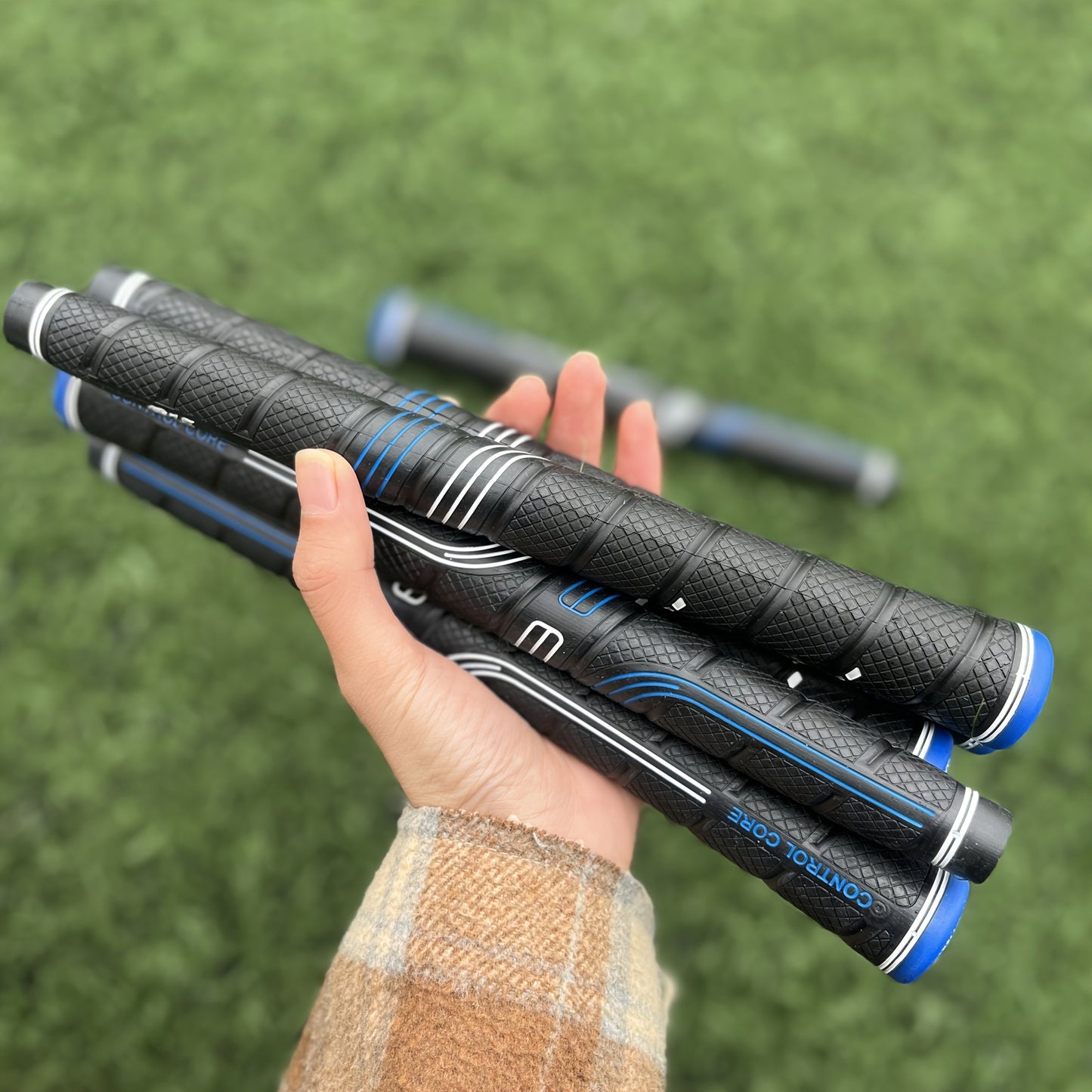 Oversized Golf Grips 10-Pack | Jumbo Blue Soft Rubber Anti-Slip Golf Club Grips for Iron & Wood Clubs – Ergonomic Precision Control Design for All Skill Levels with Custom Texture & Enhanced Durability