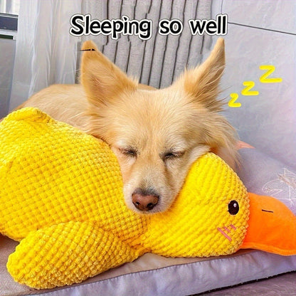 Large Plush Duck Dog Toy with Squeaker - Bite-Resistant Soft Chew Toy for Puppies & Large Breed Dogs, Durable Teething Toy for Golden Retrievers Corgis Pomeranians & All Breeds