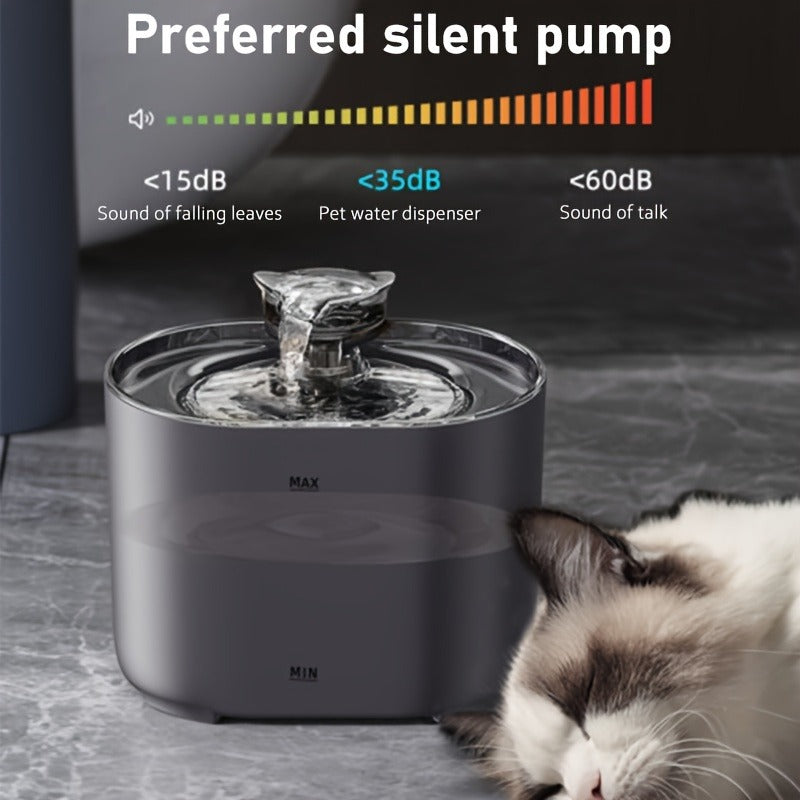 Pet Water Fountain 77oz with Filter Replacement - Cat Dog Automatic Water Dispenser Ultra Quiet Recirculating Purification Large Capacity
