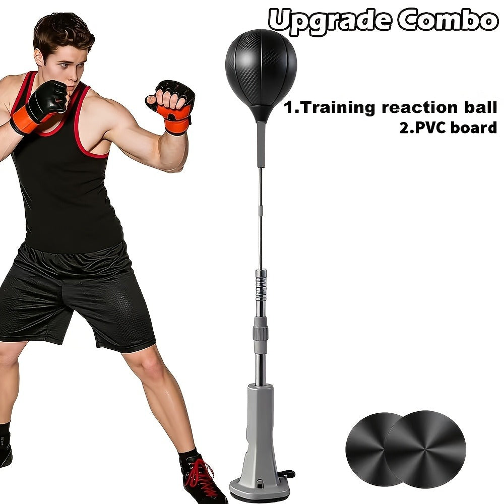 Boxing Reflex Ball with Suction Cup & 2 All-Terrain Bases – Speed Training Punching Ball for Adults & Youth, Adjustable Size