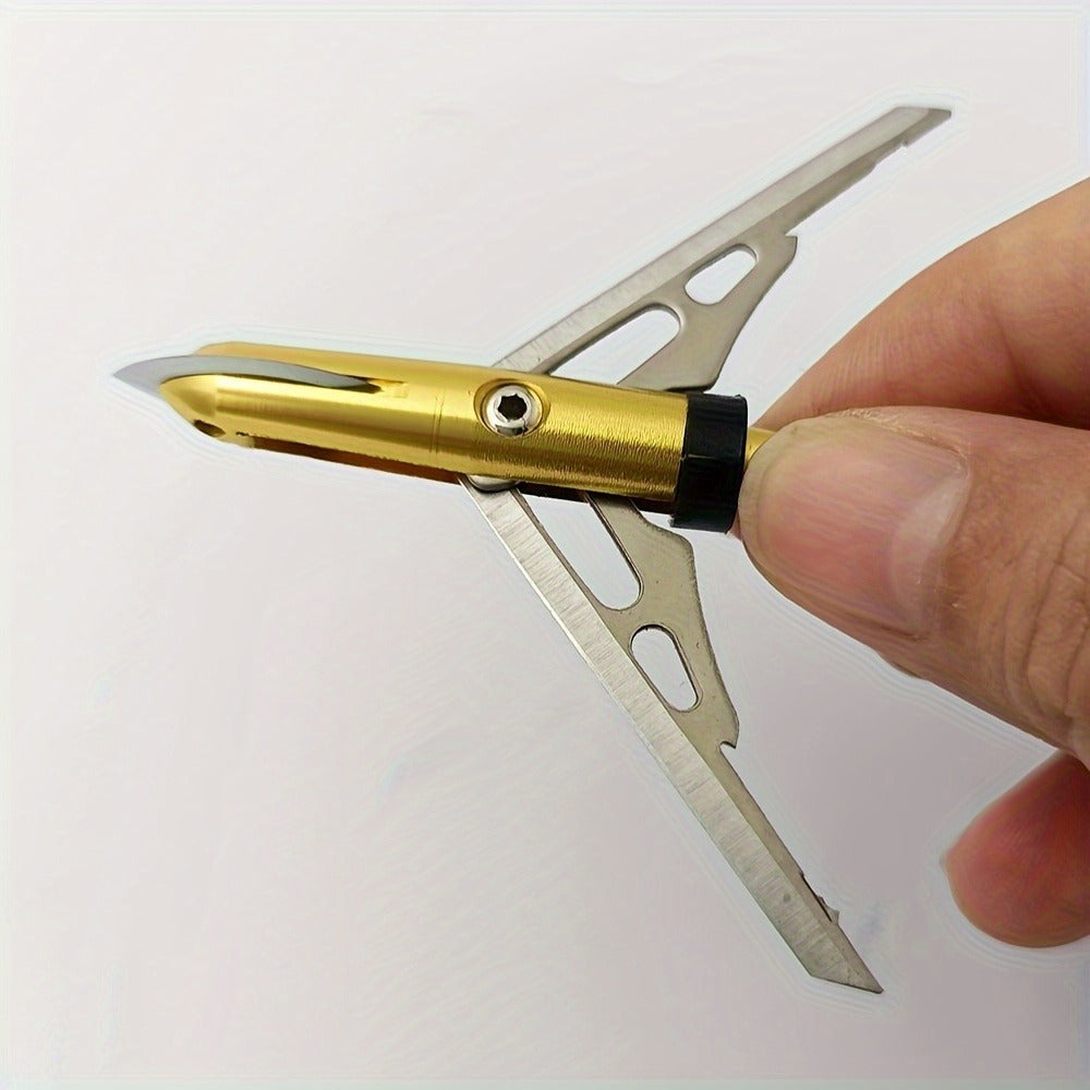 Hunting Broadhead 6PCS 100 Grain – 2-Blade Stainless Steel Archery Arrow Tips with Ferrule Alignment Technology, 2.34" Cutting Diameter, Compatible with Crossbow & Compound Bow for Deer Hunting