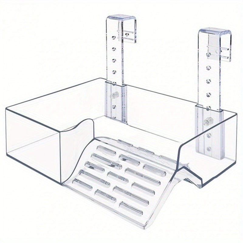 Turtle Basking Platform Acrylic Floating Island – Adjustable Height Climbing Dock with Integrated Ladder | Transparent Perforated Design, Non-Toxic, S/M/L Sizes for Aquatic Turtles & Reptiles