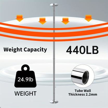 Professional Dance Pole 45mm – Spinning & Static Modes, Height Adjustable, Portable for Home Studio Club