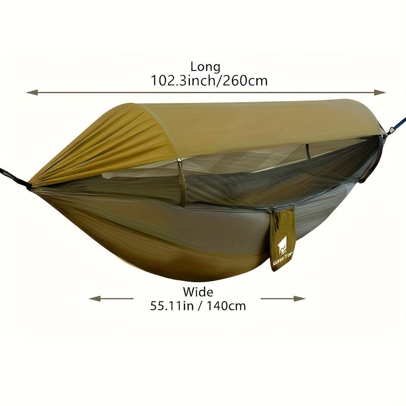 Camping Hammock with Mosquito Net, 210T Nylon, 265lbs Cap.