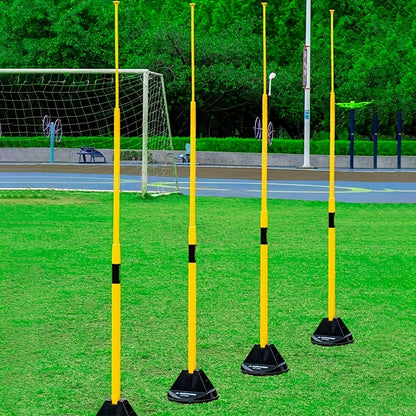 Agility Training Hurdle Bar Set Adjustable Height Speed Drills Football Basketball Soccer Indoor Outdoor Pole Hurdle Training 4 Bases 4 Rods 2 Hurdle Straps Storage Bag