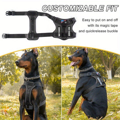 Reflective No-Pull Dog Harness with Patches – Adjustable Soft Mesh Vest Harness for Small, Medium & Large Dogs | S, M, L, XL
