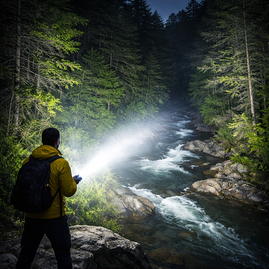 High Lumen LED Flashlight, USB Rechargeable 3000mAh Zoomable Torch, 3 Modes Waterproof Handheld Flashlight for Hiking, Camping, Hunting, Emergency & Outdoor Use
