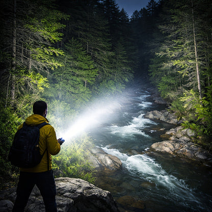 High Lumen LED Flashlight, USB Rechargeable 3000mAh Zoomable Torch, 3 Modes Waterproof Handheld Flashlight for Hiking, Camping, Hunting, Emergency & Outdoor Use
