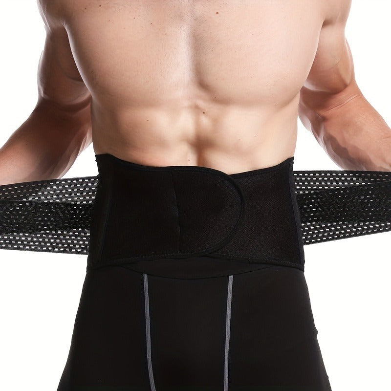 Weightlifting Belt for Men Women - Adjustable Gym Waist Support Belt with Hook-and-Loop Closure, Breathable Polyester Back Brace for Powerlifting, Deadlifts & Fitness Training, S/M/L