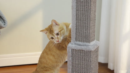 Cat Scratching Post Multi-Tier Sisal Tower for Indoor Cats – 18.9" & 32" Cat Tree with Hanging Ball Toy, Natural Sisal Rope, Sturdy Base – Green, Brown, Gray, Black, Beige Options