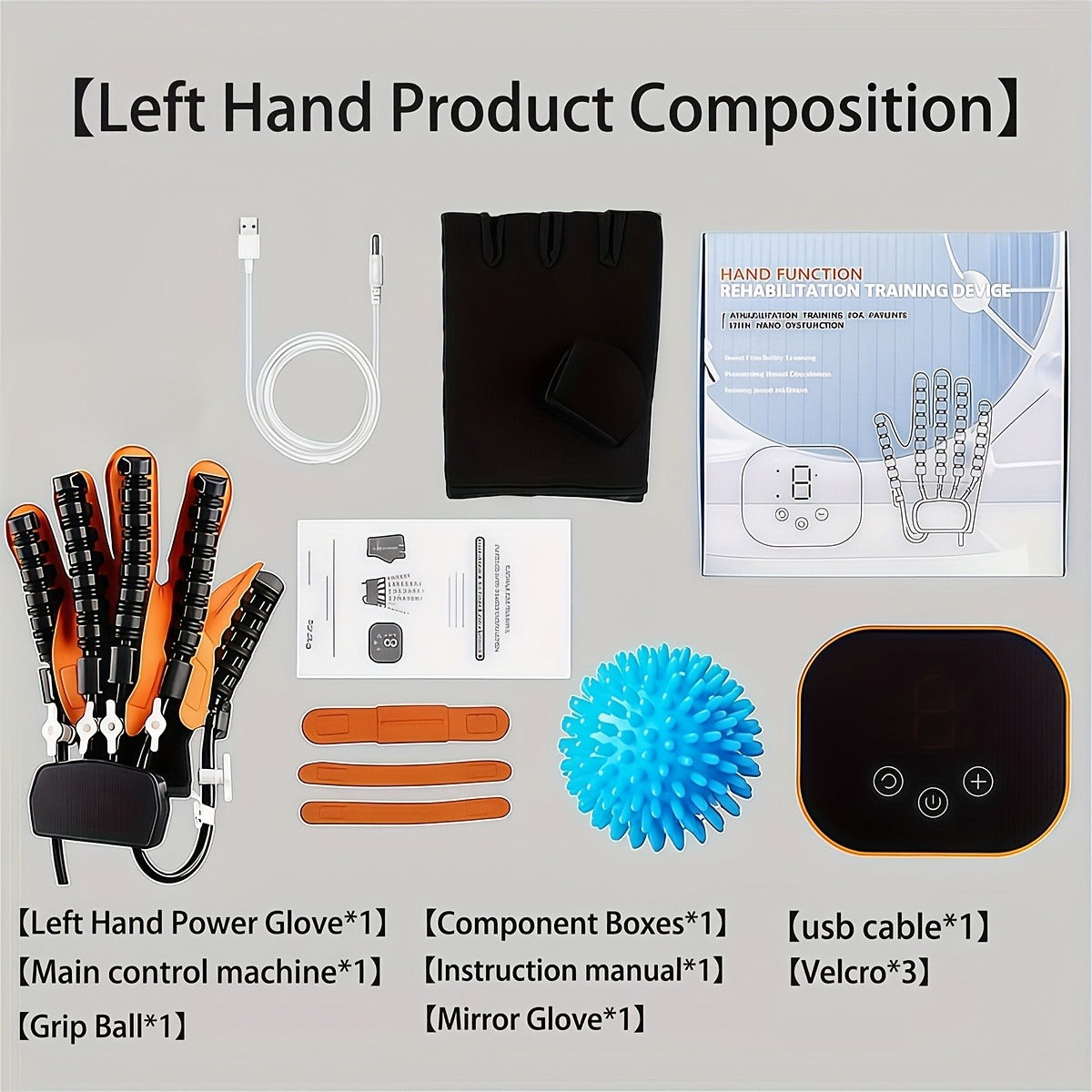 Hand Rehabilitation Glove Pneumatic Finger Trainer Left Right M L XL