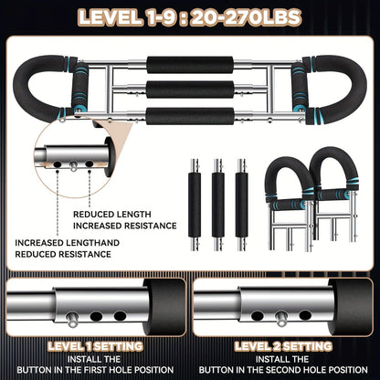 Spring Chest Expander Bar – Adjustable Arm & Tricep Trainer