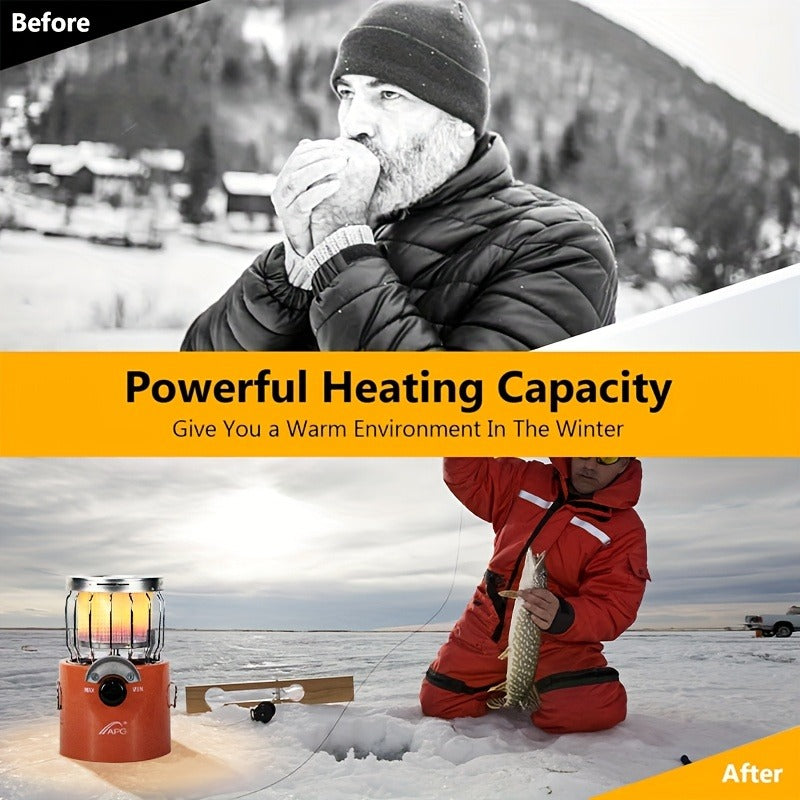 Portable Propane Radiant Heater 9000 BTU – Silent Outdoor Gas Heater with Regulator for Camping, Ice Fishing, Hunting & Emergency Use, Compact 6.15x5.35x5.35" Hand Warmer Stove, Great Gift Idea
