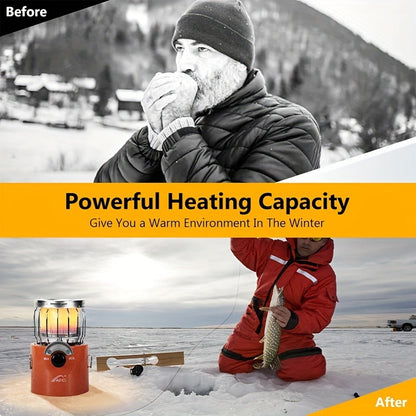 Portable Propane Radiant Heater 9000 BTU – Silent Outdoor Gas Heater with Regulator for Camping, Ice Fishing, Hunting & Emergency Use, Compact 6.15x5.35x5.35" Hand Warmer Stove, Great Gift Idea