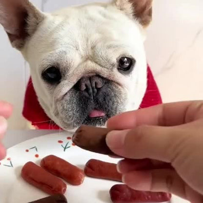 Duck Jerky Chicken Freeze-Dried Dog Treats Sharing Pack Soft Chewy Healthy Digestible Training Reward Snacks for Small Medium Large Dogs Beef Sausage