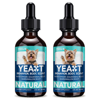 Yeast Supplement Drops for Dogs & Cats – No Odor Formula with Pau D’Arco Bark & Goldenseal Herb Liquid Extract | Easy-to-Use Pet Antifungal Support, 2 Fl Oz (60ml)