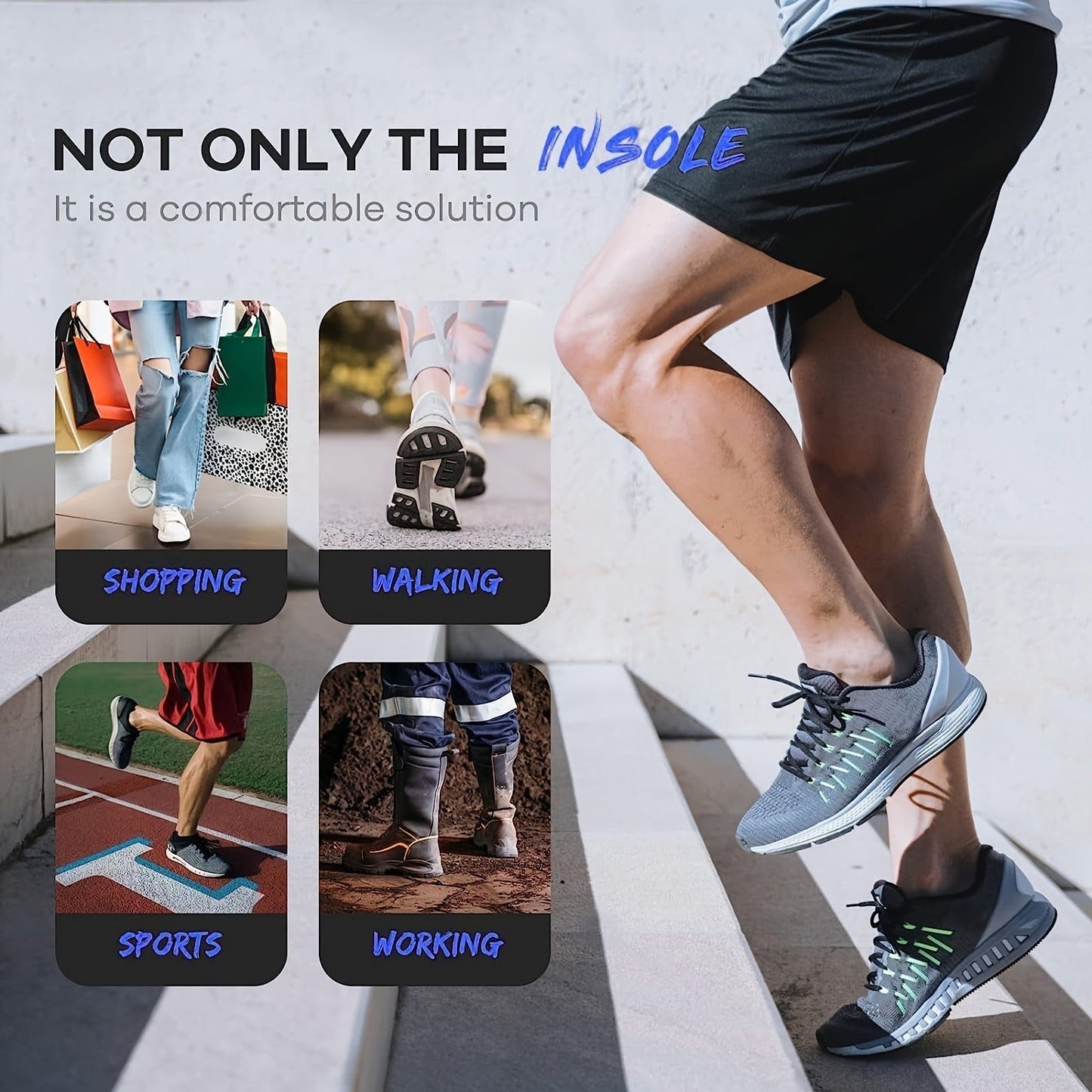 Arch Support Insoles Flat Feet Heavy Duty Shoe Inserts Men Women Work Boots