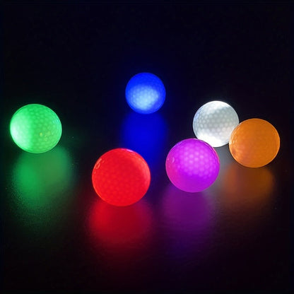 LED Golf Balls Glow in the Dark – 6 Pack Multi-Color Light Up Golf Balls for Night Play, Impact Activated, 40Hr Battery, Fun Gift for Men Women Beginners