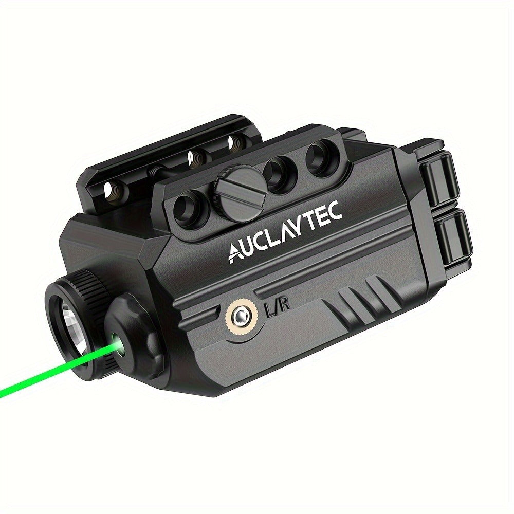 Pistol Light Laser Combo 500 Lumens – Green Red Blue Laser Sight, 5 Modes, USB-C Rechargeable, Fits Subcompact & Compact Handguns, Adjustable Rail Mount Weapon Light