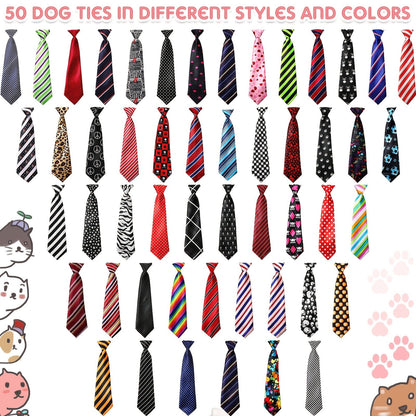 Dog Neck Ties Bulk Pack 30pcs Adjustable Grooming Bow Ties for Medium Large Dogs Mix Colors Holiday Birthday Daily Wear Pet Collar Accessories