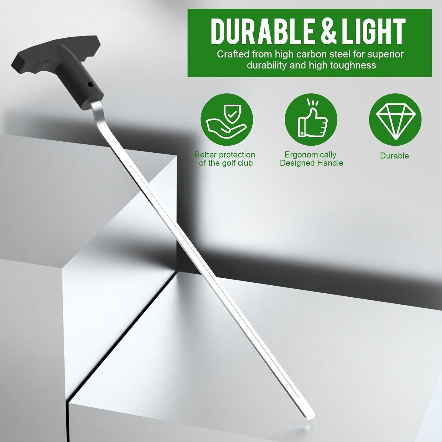 V-Groove Golf Grip Removal Tool High Carbon Steel T-Handle Grip Remover Saver 11 Inch Regripping Tool for Golf Club Shaft Grip Replacement Easy Grip Removal for All Golfers